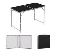 WOLTU Table Camping Pliante, Réglable en Hauteur, 120x60cm, Noir