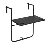 WOLTU Table de Balcon Rabattable et Suspendue, Aspect Rotin, Rectangulaire
