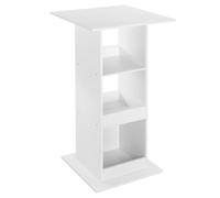 WOLTU Table de Bar Carrée avec 3 Étagères, Petite Table d'Appoint pour Salle à Manger, Cuisine, Salon, en Panneau de Bois Composite, Blanc, 60x60x112cm
