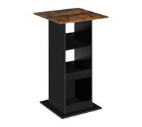 WOLTU Table de Bar Carrée avec 3 Étagères, Petite Table d'Appoint pour Salle à Manger, Cuisine, Salon, en Panneau de Bois Composite, Marron Rustique + Noir, 60x60x112cm