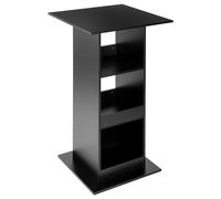 WOLTU Table de Bar Carrée avec 3 Étagères, Petite Table d'Appoint pour Salle à Manger, Cuisine, Salon, en Panneau de Bois d'Ingénerie, Noir, 60x60x112cm