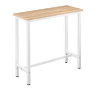 WOLTU Table de Bar Étroite et Haute 100x40x100cm, Table à Manger avec Structure en Métal et Plateau en MDF Robuste, Chêne Clair