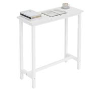WOLTU Table de Bar Étroite et Haute 100x40x100cm, Table à Manger avec Structure en Métal, Robuste, Blanc