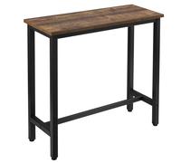 WOLTU Table de Bar Étroite et Haute 100x40x100cm, Table à Manger avec Structure en Métal, Robuste, Chêne Vintage
