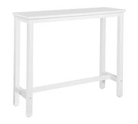 WOLTU Table de Bar Étroite et Haute 120x40x100cm, Table à Manger avec Structure en Métal, Robuste, Blanc