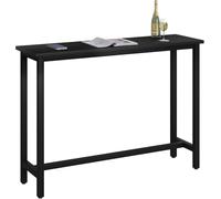 WOLTU Table de Bar Étroite et Haute 140x40x100cm, Table à Manger avec Structure en Métal et Plateau en MDF Robuste, Noir