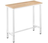 WOLTU Table de Bar Étroite et Haute 100x40x100cm, Table à Manger avec Structure en Métal et Plateau en MDF Robuste, Chêne Clair