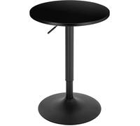 WOLTU Table de Bar Ronde, Réglable en Hauteur 69,5-91,5 cm, Pivotante à 360°, Table de Bistrot, Noir, BT35sz
