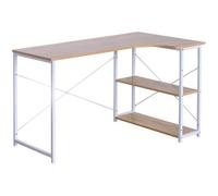 WOLTU Table de bureau en bois et acier,Table d’ordinateur,Table de Travail, 120x74x71.5cm,12.8kg,Blanc+chêne clair