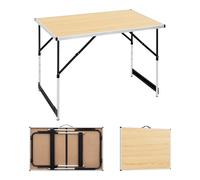 WOLTU Table de camping pliante en aluminium et acier, table de dîner pliable pour barbecue, table de jardin et de balcon pour fêtes de famille, pique-niques, tables d'extérieur noir