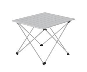 WOLTU Table de Camping Pliante en Aluminium,Table de Voyage léger et Portable, Table Pliable pour Le Pique-Nique, la Plage, Pique-Nique, Le Barbecue, 56x46x40cm, Argent