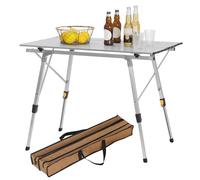 WOLTU Table de Camping Pliante Pliable en Aluminum Table de randonnée Voyage Réglable en Hauteur 90x52.2X (45-69) cm