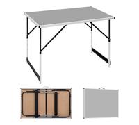 WOLTU Table de Camping Pliante, Réglable en Hauteur, 100x60cm, Gris
