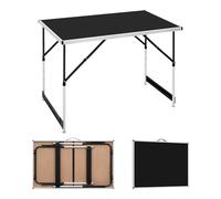 WOLTU Table de Camping Pliante, Réglable en Hauteur, 100x60cm, Noir