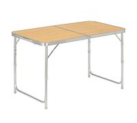 WOLTU Table de Camping Pliante Table de Jardin Tables de Travail Tables de Balcon réglable en Hauteur en Aluminium MDF,Chêne Clair