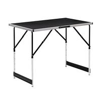 WOLTU Table de Camping Pliante Table de Jardin Tables de Travail Tables de Balcon réglable en Hauteur en Aluminium Acier MDF,Noir