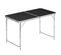 WOLTU Table de Camping Pliante Tables de Jardin Table de Travail Tables de Balcon réglable en Hauteur en Aluminium MDF,Noir