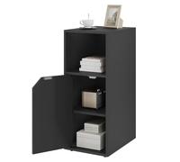 WOLTU Table de Chevet Étroite, 1 Compartiment et 1 Placard, Noire