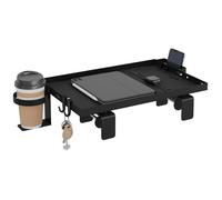 WOLTU Table de Chevet Suspendue, Tablette Tête de Lit Mezzanine en Acier, avec Guide-câbles, pour Bord de Lit, 47x25 cm, Noir