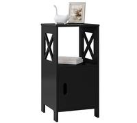 WOLTU Table de Chevet, Table de Nuit, Table de Chevet Noire, Chevet de Lit, Table d’Appoint, 1 Casier Ouvert et 1 Compartiment avec Porte, Style Scandinave, en MDF, 30x30x60cm