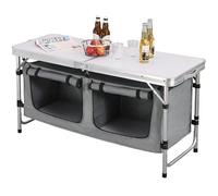 WOLTU Table de Pique Nique Pliante Placards de Camping Table en Aluminium Cuisine de Camping 120 x 47 x 62/69,5 cm (L x l x H)