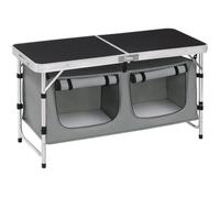 WOLTU Table de Pique Nique Pliante, Placards de Camping Table en Aluminium, Hauteur Réglable, 120x47x62/69,5cm (LxlxH), Noir