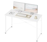 WOLTU Table d'Ordinateur, Bureau Informatique, 140x60 cm, Table, Chambre, Poste de Travail, Cadre en Métal, Bureau Scandinave, en Bois d'Ingénierie, Blanc