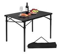 WOLTU Table Pliante, Table de Camping en Aluminium, Portable, avec Forte capacité de Charge de 60kg, 104 x 69 x 70 cm Noir