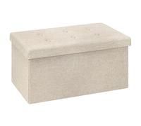 WOLTU Tabouret Banc de Rangement en Lin, Pouf Pliable
