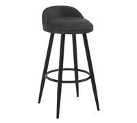 WOLTU Tabouret Bar, Chaise de Bar, Chaise Haute Cuisine, avec Dossier et Repose-Pieds, Tabouret en Similicuir Vintage, Cadre en Métal, Anthracite, BH327an-1