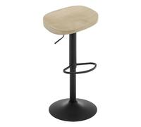 WOLTU Tabouret Bar, Chaise de Bar, en Bois, Cadre en Métal, Réglable en Hauteur, Pivotant à 360°, avec Repose-Pieds, Industriel, Chêne Clair, BH413hei-1