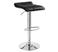 WOLTU Tabouret Bar, Hauteur Réglable, en PU, Noir | Chaise de bar, Siège pivotant à 360°, avec repose-pieds, pour Cuisine, Salle à Manger