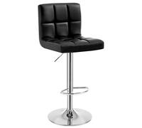 WOLTU Tabouret Bar, Hauteur Réglable, en Similicuir, Noir | Chaise de bar, Siège pivotant à 360°, avec Dossier et Repose-Pieds, pour Cuisine, Salle à Manger