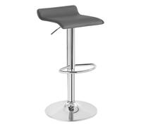 WOLTU Tabouret Bar, Hauteur Réglable, PVC+Métal, Gris + Argenté