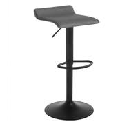 WOLTU Tabouret Bar, Hauteur Réglable, PVC+Métal, Gris + Noir