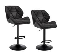 WOLTU Tabouret Bar Lot de 2, Hauteur Réglable, en PU, Noir | Chaise de bar, Siège pivotant à 360°, avec Dossier et Repose-Pieds, pour Cuisine, Salle à Manger