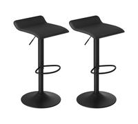 WOLTU Tabouret Bar Lot de 2, Hauteur Réglable, PVC+Métal,Noir+Noir