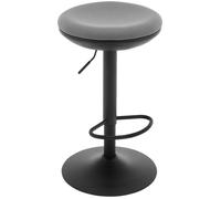 WOLTU Tabouret Bar Rond, Chaise Haut de Cuisine en Tissu Élastique, Réglable en Hauteur et Pivotant, Gris W0ATT0600-1