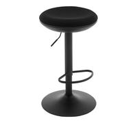 WOLTU Tabouret Bar Rond, Tabouret Haut, Chaise de Bar, Tabouret de Cuisine, Réglable en Hauteur, Pivotant à 360°, Siège Rembourré, en Tissu Élastique, avec Repose-Pieds, Noir, BH414sz-1