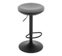 WOLTU Tabouret Bar Rond, Tabouret Haut, Chaise de Bar, Tabouret de Cuisine, Réglable en Hauteur, Pivotant à 360°, Siège Rembourré, en Tissu Élastique, avec Repose-Pieds, Gris, BH414gr-1