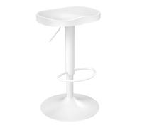 WOLTU Tabouret Bar, Tabouret de Bar en Bois, Chaise de Bar, Tabouret Haut, Cadre en Métal, Réglable en Hauteur, Pivotant à 360°, avec Repose-Pieds, Industriel, Blanc, BH413ws-1