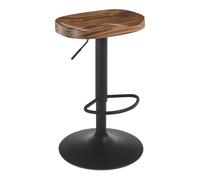 WOLTU Tabouret Bar, Tabouret de Bar en Bois, Chaise de Bar, Tabouret Haut, Cadre en Métal, Réglable en Hauteur, Pivotant à 360°, avec Repose-Pieds, Industriel, Marron Rustique, BH413vbn-1