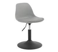 WOLTU Tabouret Bar, Tabouret de Maquillage Pivotant et Réglable en Hauteur de 39,5-50,5cm, pour Salle à Manger, Bureau à Domicile, Magasin, en Similicuirs, Gris, BH304gr-1