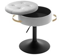 WOLTU Tabouret Coiffeuse, avec Rangement, Velours, Gris Clair