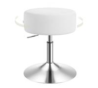 WOLTU Tabouret Coiffeuse Moderne, Hauteur Réglable, en Côtelé, Blanc
