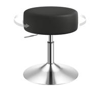 WOLTU Tabouret Coiffeuse, Tabouret de Maquillage, Réglable en Hauteur 44-56cm, Pivotant, Siège Rembourré, Tabouret de Bar Bas Rond pour Salon, Chambre à Coucher, Similicuir, Noir