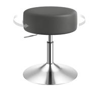 WOLTU Tabouret Coiffeuse, Tabouret de Maquillage, Réglable en Hauteur 44-56cm, Pivotant, Siège Rembourré, Tabouret de Bar Bas Rond pour Salon, Chambre à Coucher, Similicuir, Gris