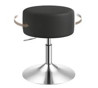 WOLTU Tabouret Coiffeuse, Tabouret de Maquillage, Réglable en Hauteur 54-69cm, Pivotant, Siège Rembourré, Tabouret de Bar Bas Rond pour Salon, Chambre à Coucher, Similicuir, Noir, BH14sz-1