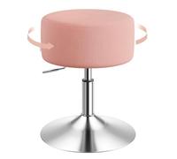 WOLTU Tabouret Coiffeuse, Tabouret de Maquillage, Réglable en Hauteur 54-69cm, Pivotant, Siège Rembourré, Tabouret de Bar Bas Rond pour Salon, Chambre à Coucher, Velours Côtelé, Rose, BH409rs-1