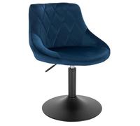 WOLTU Tabouret de ba, Chaise Coiffeuse en Velours, Bleu